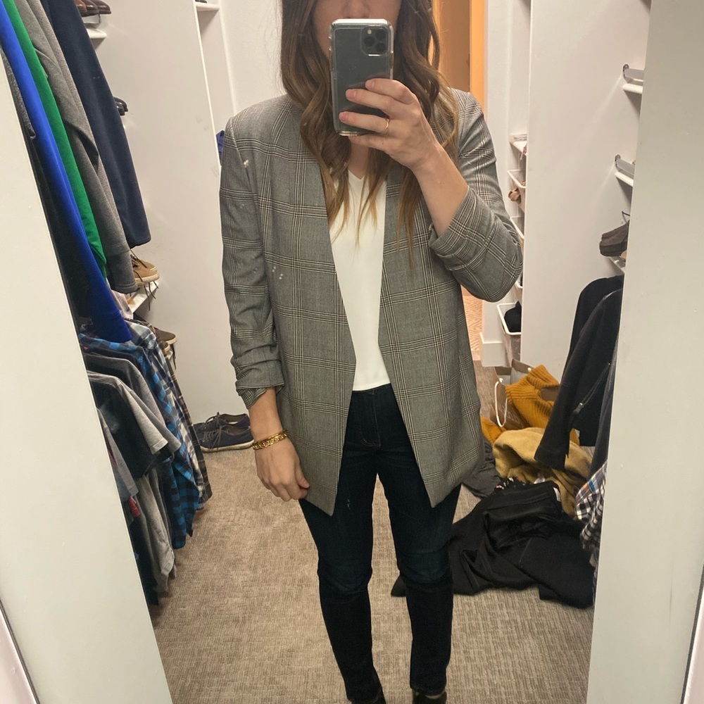 Aritzia Babaton Power Blazer Plaid sz 4